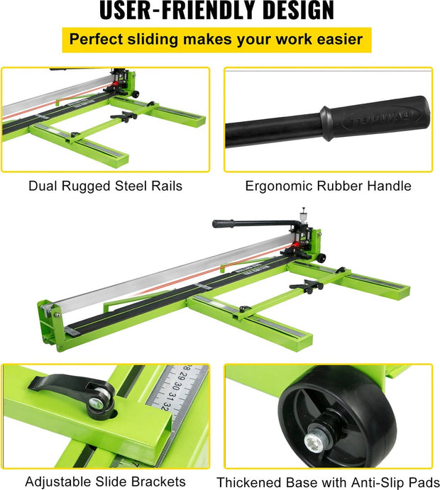 Handmatige tegelsnijder - Tegelsnijder - Tegelsnijmachine - Snijmachine - Manual Tile Cutter - Tile cutter - 100MM - Incl laser - Groen