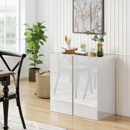 Dressoirkast – Dressoir – Sideboard – Opbergkast – Kabinet – Hoogglans Wit – Soft-Close Deuren – Verstelbare Legplank