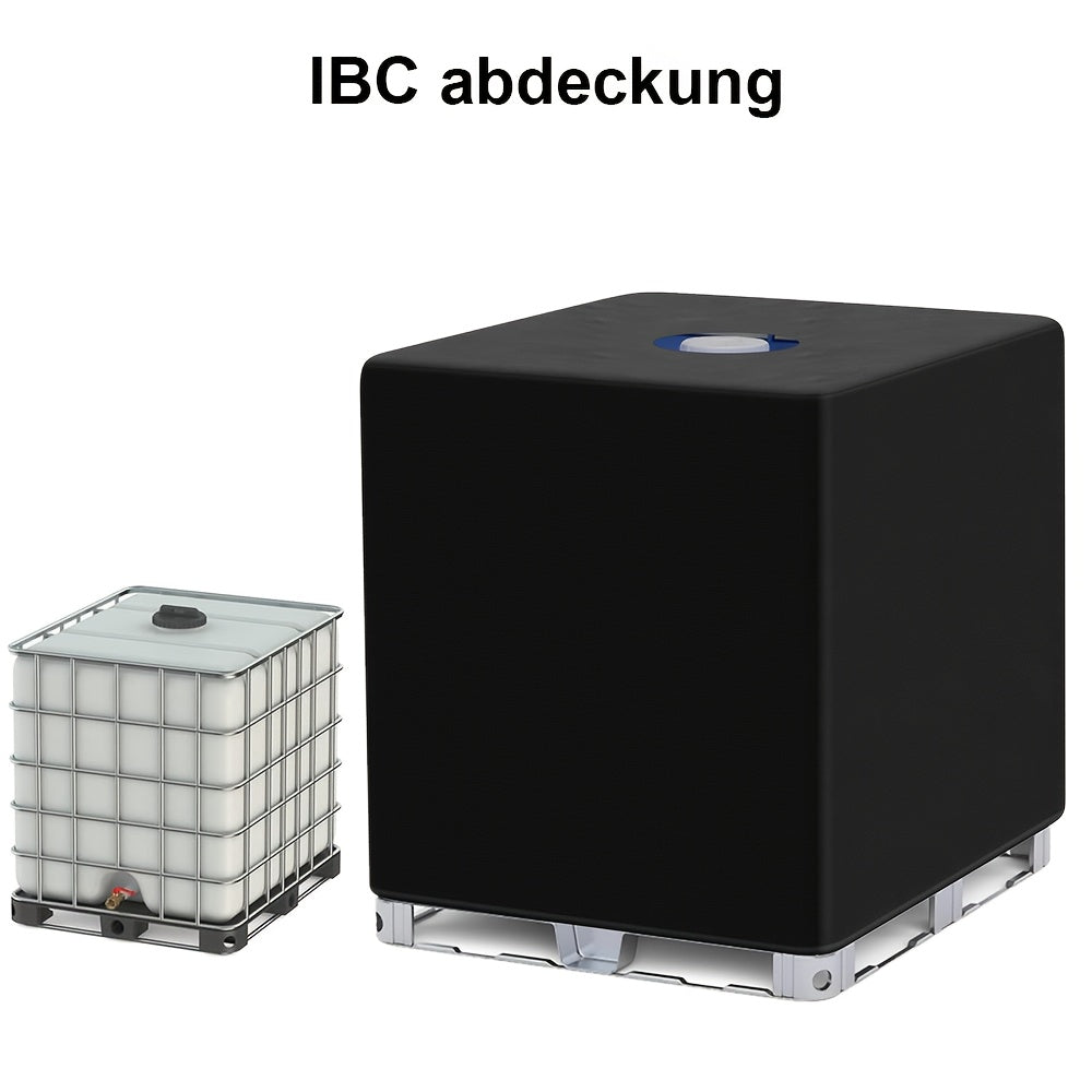 1pc IBC Tankhoes / Buitenemmer Cover – Zwart/Groen, Geschikt voor 600L & 1000L Vaten, Met Rits & Elastisch Koord