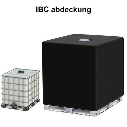 1pc IBC Tankhoes & Buitenemmer Cover – Zwart/Groen, Geschikt voor 600L & 1000L Vaten, Met Rits en Elastisch Koord, 120×100×116 / 120×80×100 cm