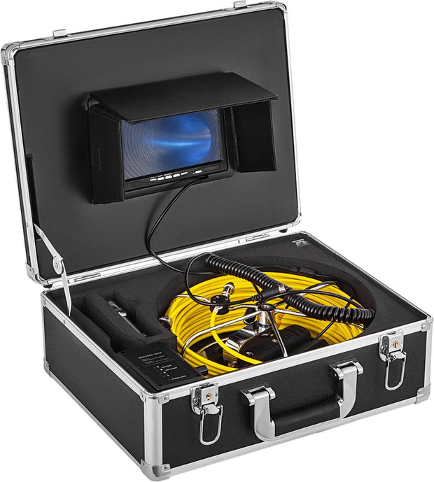 Inspectiecamera -  Endoscoop - Inspectie Camera - met 7in TFT LCD-Scherm - 50M Kabel - IP68 Waterdicht - 12 Verstelbare LED-Lampjes - Zwart