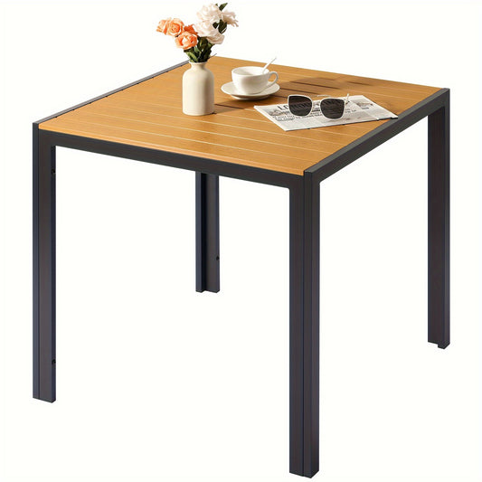 Tuinset Tafel – Balkontafel – Terrastafel – Patio Tafel – Buiten Tafel – Weerbestendig WPC – Aluminium Frame – 75x75 cm Vierkant – Antislip
