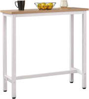 Bartafel Binnen & Buiten - Bistrotafel Keuken - Bartafel Bistro Eettafel - Tafel voor Keuken Bar Balkon - 100x40x100 cm - Wit
