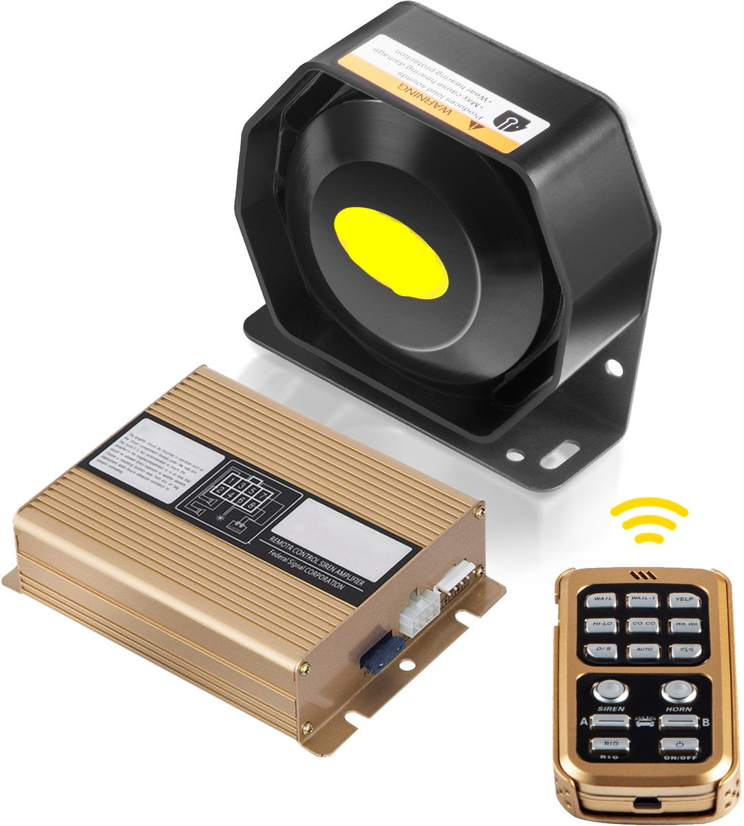 Noodsirene - 8 Tonen - ≥130dB - 200W - 12V - Met Afstandsbediening En Accessoireset - Geschikt Voor Noodgevallen - QUORE