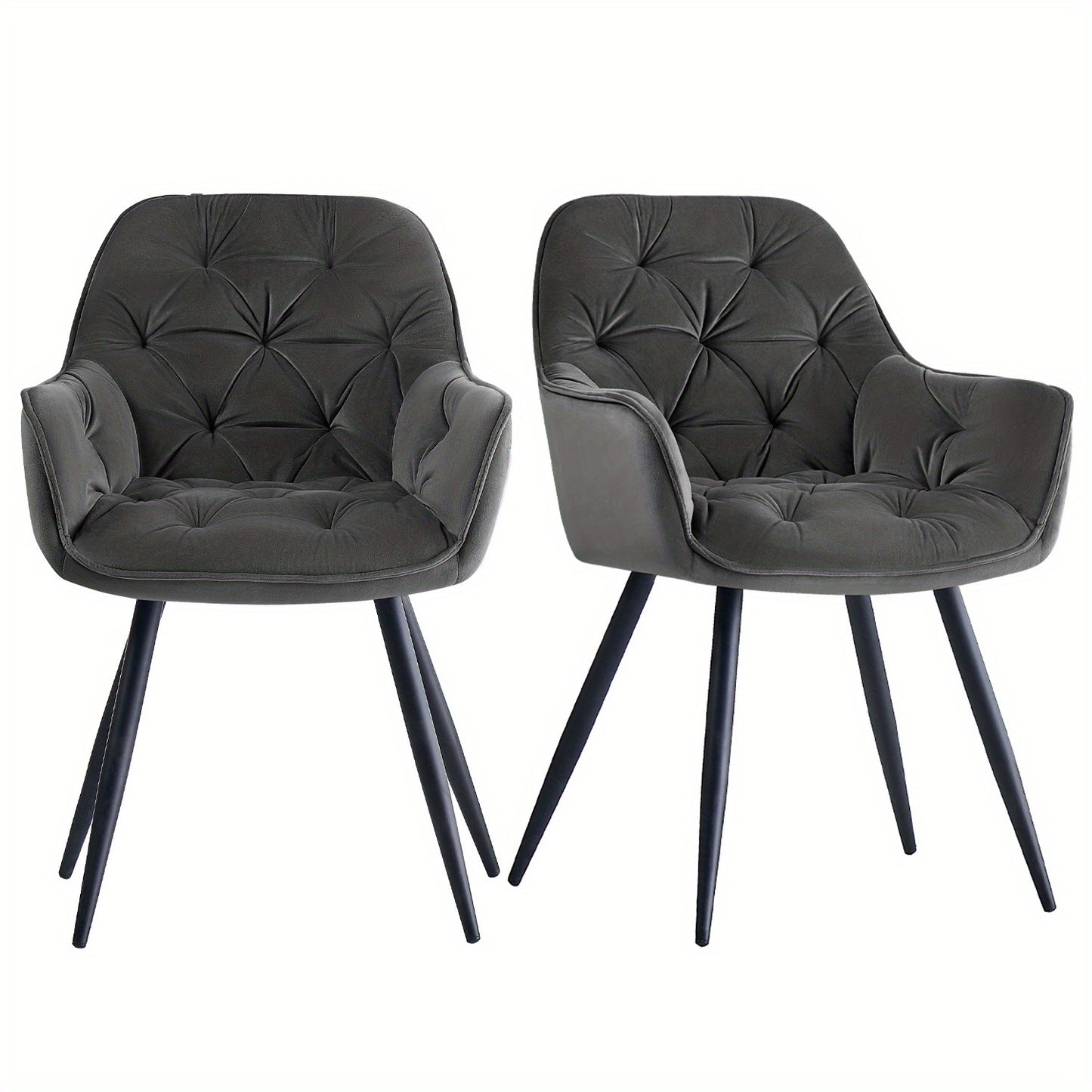 JYMTOM Velvet Dining Chairs with Padded Seat and Backrest Sturdy Metal Legs and Armrests Comfortable Accent Chair for Dining Room Living Room or Lounge, Home Decor Furniture, Lounge Seating, Velvet Upholstery, Elegant Design,