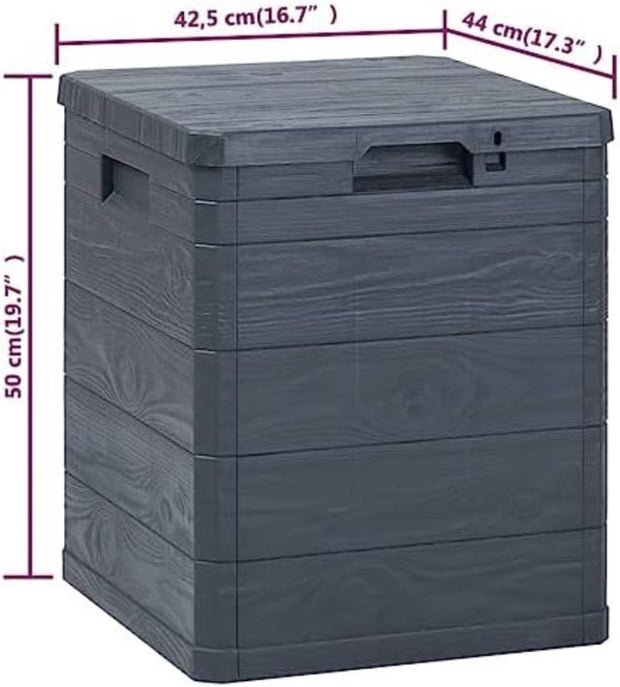 Opbergkast Buiten - Opbergkist Buiten - Kast Buiten - 90L - Anthracite