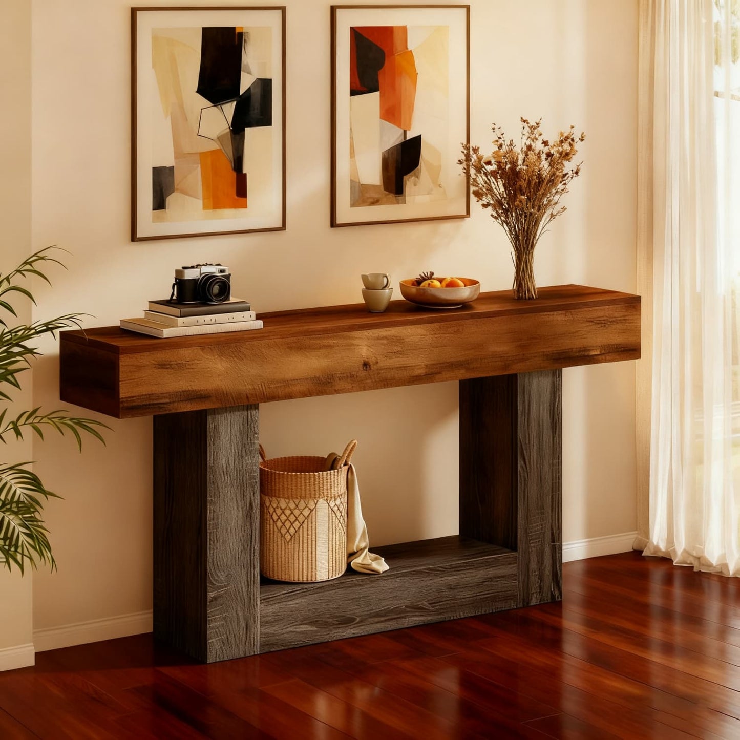 Sidetable – Consoletafel – Haltafel – Wandtafel – Dressoir – Landelijk Design – 160 cm Breed – MDF & Hout