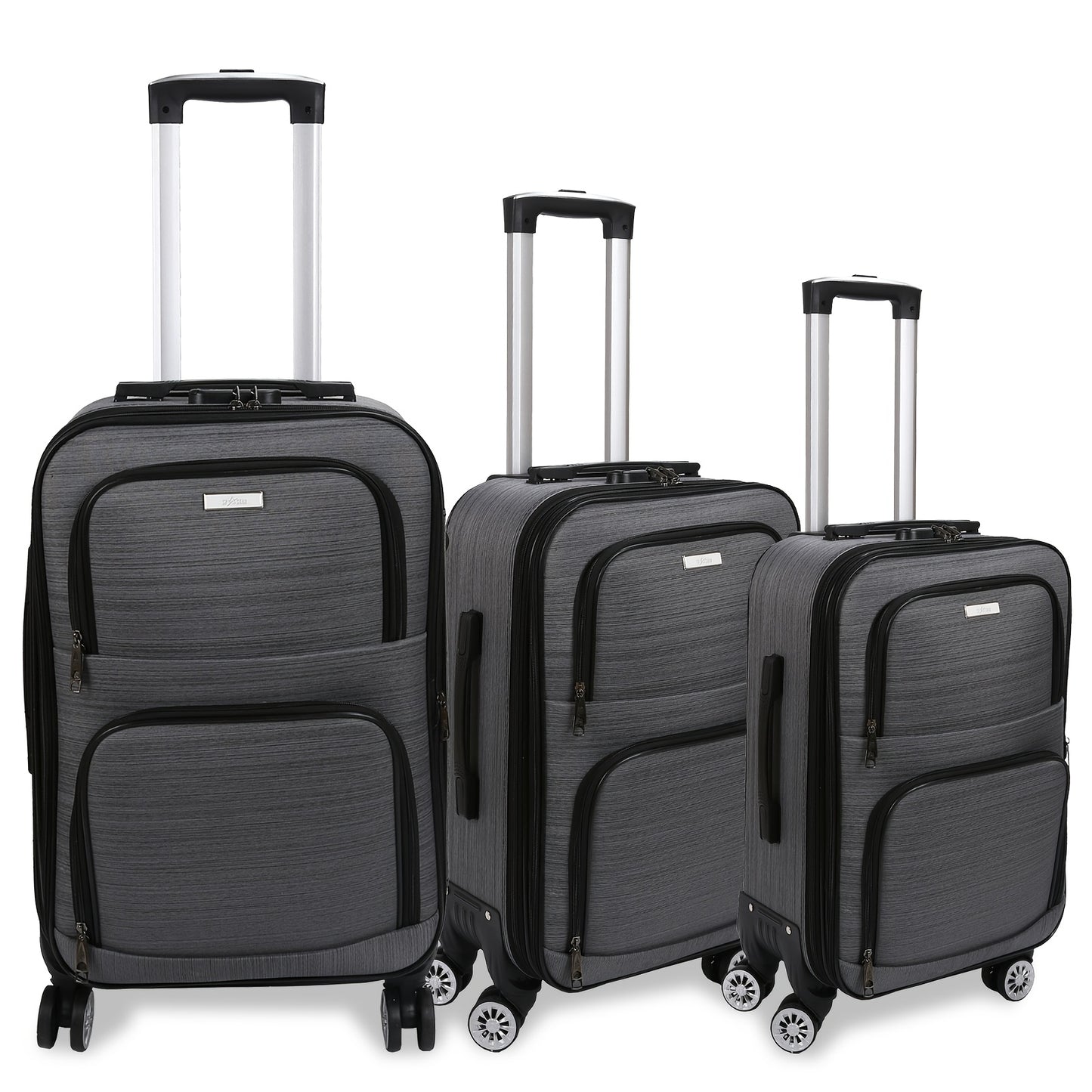 Kofferset – Reiskoffer – Trolley – Spinnerkoffer – Bagage – Donkergrijs – TSA-combinatieslot – 20% Uitbreidbaar