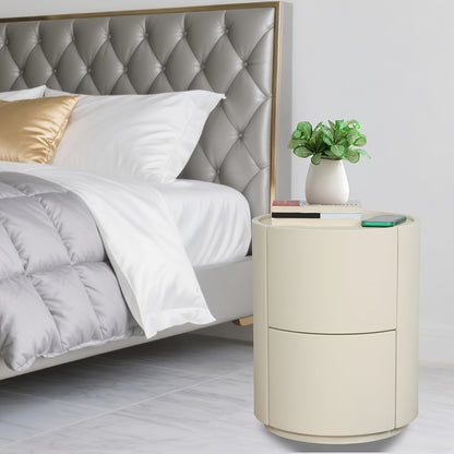 Nachtkastje – Bijzettafel – Opbergkast – Sideboard – Zwevend kastje – 2 Lades – Lederette Afwerking – Compact 40x40x50 cm
