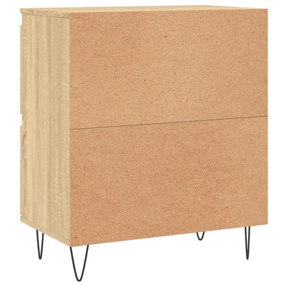 2pcs Modern Sonoma Oak Wood Sideboards - Freestanding Floor Storage Cabinets with 4 Doors & Spacious Top, Minimalist Design, Natural Wood Grain Finish, 68.58cm+ Height, 3.2 Cu Ft Capacity, Easy Assembly for Living Room, Entry