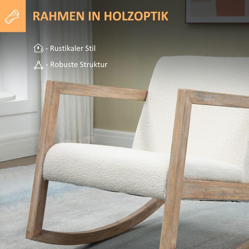 Draaifauteuil – Loungefauteuil – Relaxstoel – Draaistoel – Armstoel – Ergonomisch – Rubberwood Frame – Witte Zachte Bekleding – Verstelbare Rugleuning