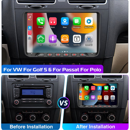 Multimedia Car Stereo – Autoradio – Navigatiesysteem – Touchscreen Radio – Inbouw Radio 22,86 cm – 9 Inch IPS Display – Android 14 Met Draadloze CarPlay & Android Auto