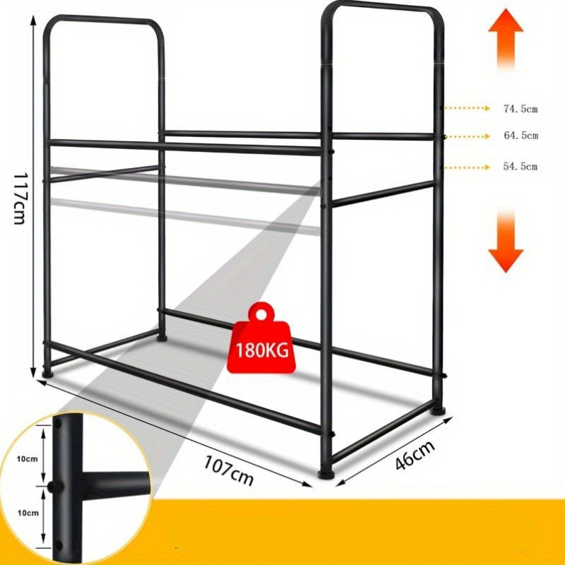 Bandenrek – Bandenhouder – Bandenopberger – Velgenrek – Werkplaatsrek – Verstelbaar Hoogte – Staal – 8 Banden – Draagvermogen 180 kg