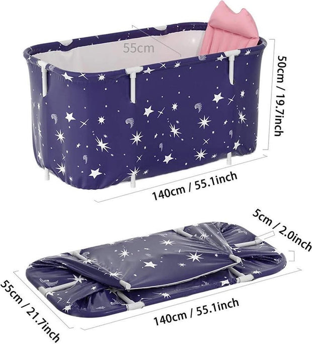 Opvouwbare badkuip voor volwassenen en kinderen - Draagbare badkuip van kunststof - Extra grote mobiele spa badvat 120 cm