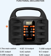 Draagbare Krachtcentrale - 150W - Stroomgenerator - 99 Wh Lithium - Snel Laden - Camping Zonnegenerator - Powerbank - Generator - LED Lamp