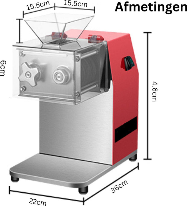 Slicer All-purpose slicer - Slicer - Meat slicer - All-purpose slicer - Meat slicer for home use - Meat grinder - 250 kg/h 0- 850W - 1440 r/min - Red
