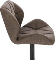 Barkruk Comfy Bruin - Met rugleuning - Stevig- Kunstleer - Set van 1 - Keuken - Barstoelen ergonomisch - Verstelbaar in hoogte - Zithoogte 60-82cm