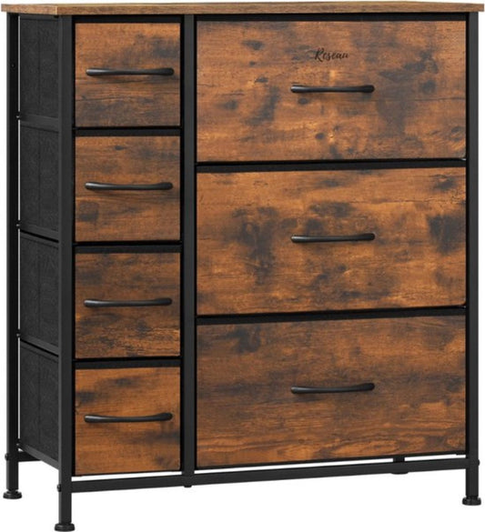 Chest of drawers - Chest of drawers - Chest of drawers - Chest of drawers - Chests of drawers Bedroom - Dresser - 63x30x73 cm - Wood &amp; Fabric