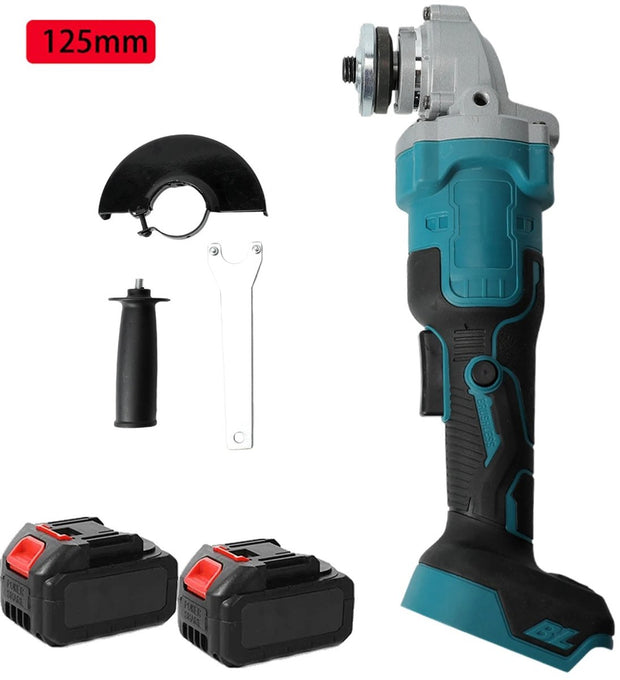 Slijpmachine - Haakse Slijper - Slijper - Elektrische Slijper - 2x Accu - Met Accessoires - Blauw