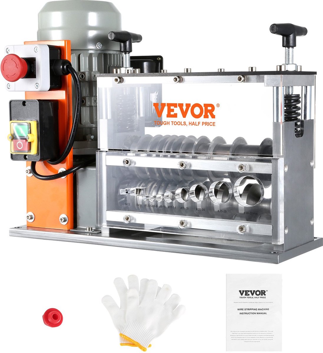 Draadstripmachine - 1,5-32 mm - 750W - Elektrisch Koperdraad Strippen Machine - Gemaakt-10 Kanalen en 10 Snijbladen - voor het Strippen van Koperdraad