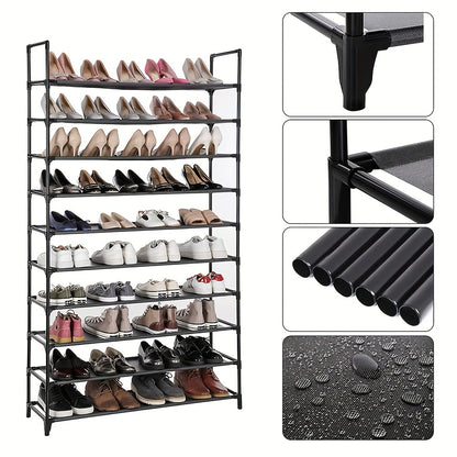 Schoenenkast – Schoenenrek – Schoenopberger – Schoenenplank – Schoenendisplay – 10 Niveaus – Geschikt Voor 48 Paar Schoenen – Waterbestendig – Vrijstaand Ontwerp