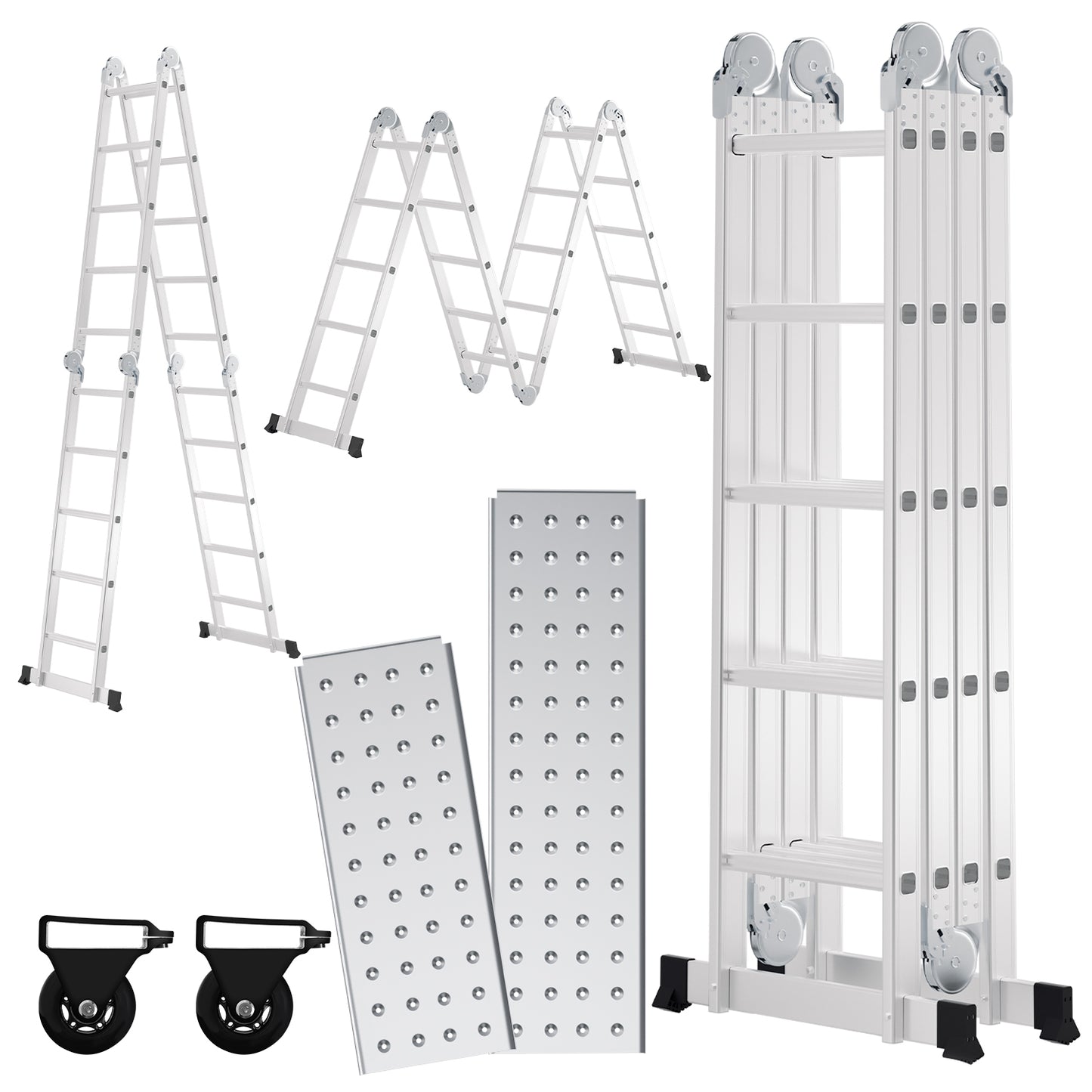 Multitrap – Vouwladder – Werkplatform – Steigertrap – Aluminium Trap – Lichtgewicht Aluminium – Veiligheidsvergrendeling