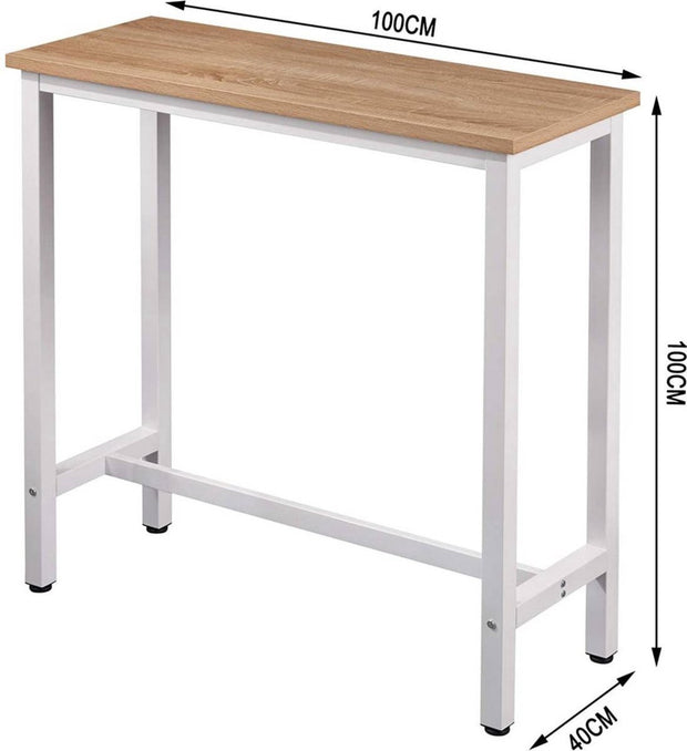 Bartafel - Bistro Cocktail Eettafel - Vintage MDF Hout - 100x40x100cm - Hoge Koffie Thee Toonbank - Tafel voor keuken Bar & Balkon - Binnen & Buiten - Wit