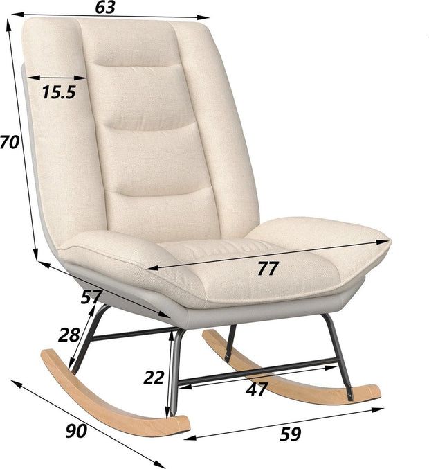 Schommelstoel - Woonkamer Relaxed Stoel - Schommelstoel voor Kinderkamer - Slaapkamer en Woonkamer