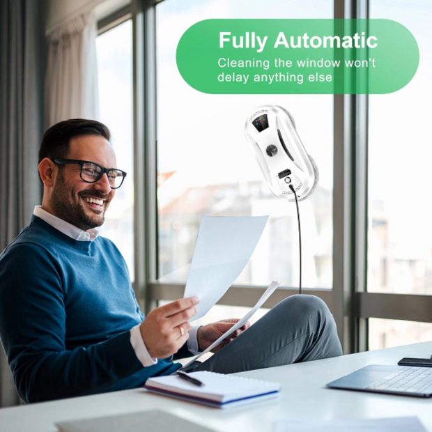 Robot glazenwasser - Raamrobot - Elektrische glazenwasser - Raamreiniger - Ruitreiniger - Wit - Intelligente Ramenwasser
