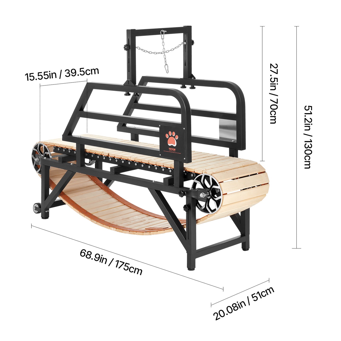 Hondloopband – Hondenloopband – Hondenriem – Hondenrenmachine – Hondenhardloopband – Niet-elektrisch – Robuust Carbonstaal Frame