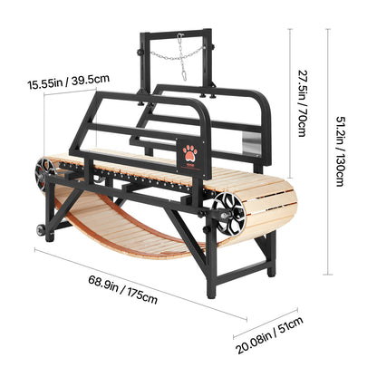 Hondloopband – Hondenloopband – Hondenriem – Hondenrenmachine – Hondenhardloopband – Niet-elektrisch – Robuust Carbonstaal Frame