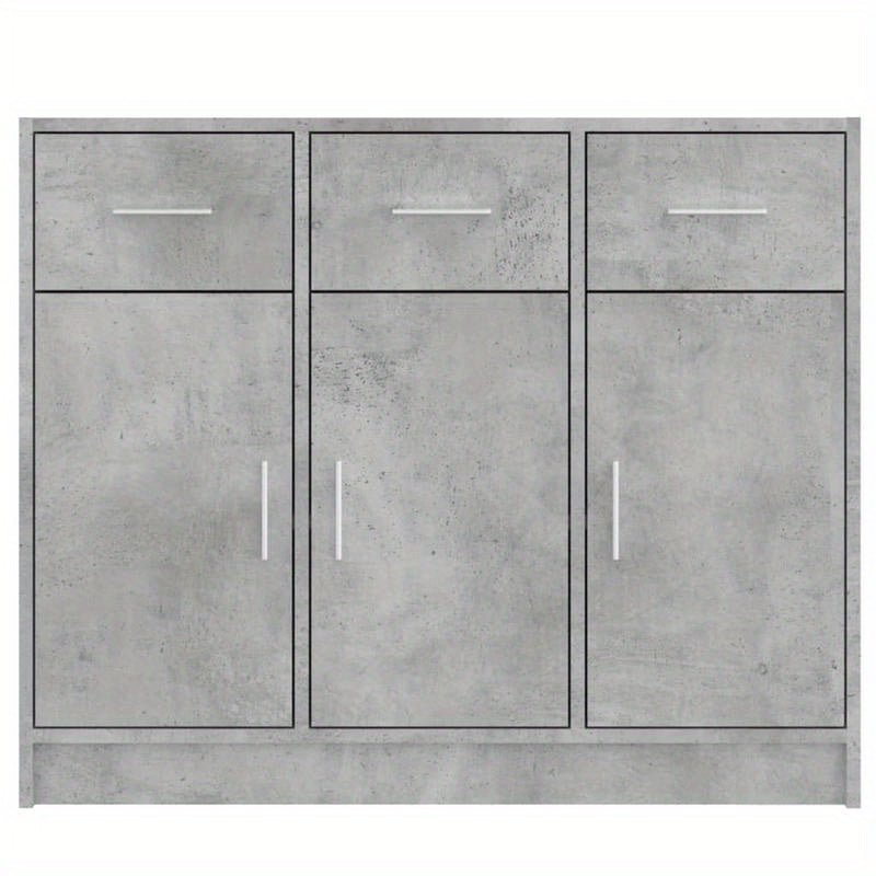 Dressoir – Side Cabinet – Opbergkast – Ladekast – Kast – Betonlook Grijs – Stevige MDF Constructie – 91x28x75 cm Vrijstaand