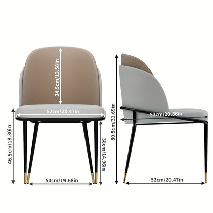 Eetkamerstoel – Stoel – Dinersstoel – Zithoekstoel – Armless Chair – Adembenemend Kunstleer – Hoogwaardig Schuim – Stevig Metalen Frame – Onderhoudsvriendelijk – Grijs