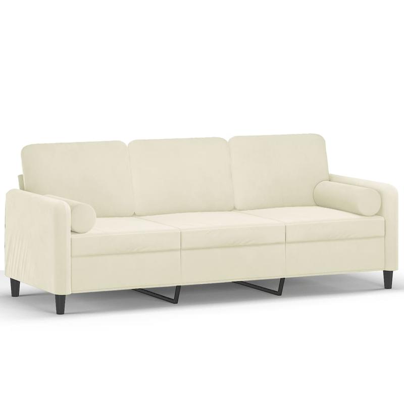 3-Zits Bank – Driezitsbank – Sofa – Zitbank – Hoekbank – Crème Beige – Robuust Hardhouten Frame – Comfortabele Schuimvulling