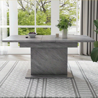Uitklapbare Eettafel – Vouwbare Tafel – Multifunctionele Tafel – Opbergtisch – Industrieel Design – Ruimtebesparend – Stalen Frame met Betonlook