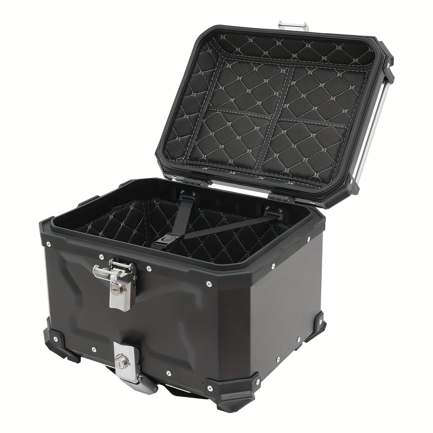 Motor Topkoffer – Motor Bagagebox – Motor Achterkoffer – Motor Koffer – Motor Trunk – 45L Ruime Inhoud – Waterdicht Aluminium Zwart