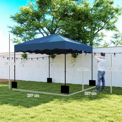 Partytent – Paviljoen – Feesttent – Tuinent – Vouwtent – 3x3 Meter – Waterdicht Oxford Stof Met UPF50+ UV-Bescherming