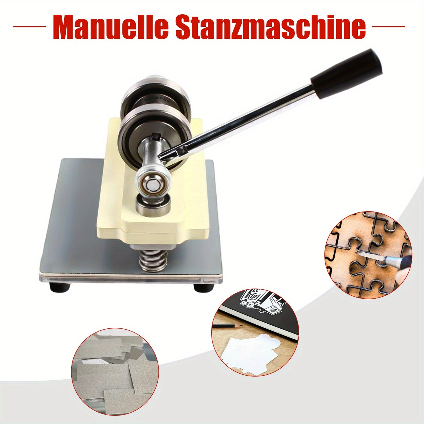 Stansmachine – Uitstanstoestel – Embossingmachine – Ponsmachine – Snijmachine – Roestvrij Staal – Handmatige Hefboom 210 mm