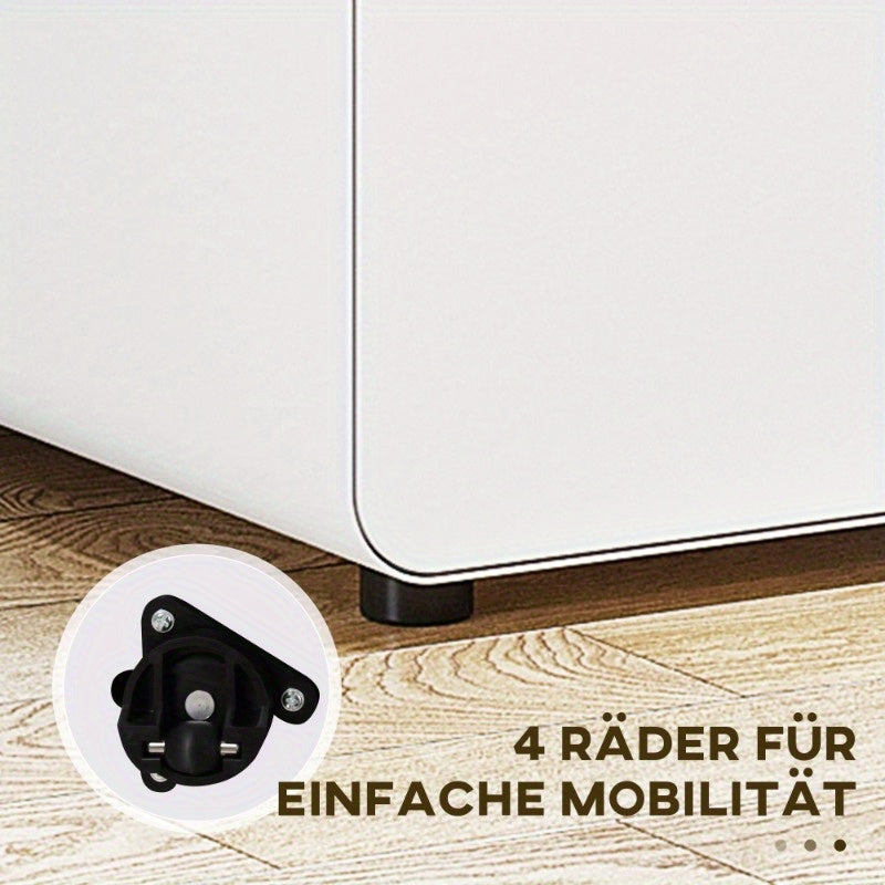 Ladekast Metalen Kassalade – Ladenkast Bureaulade Opbergkast Office Cart – 3 Lades – Mobiel – Staal Wit – Compact – Ruimtebesparend 39x48x59 cm