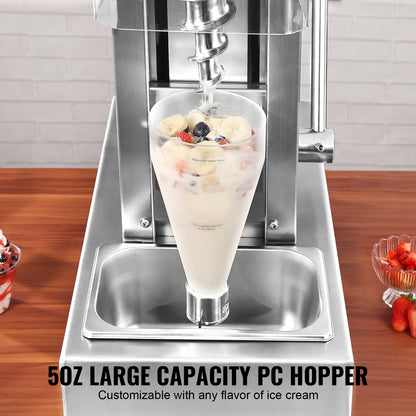 IJsblender – Milkshakemixer – Smoothiemaker – IJsjesmaker – Frozen Yogurt Mixer – Roestvrij Staal 304 – 750W Motor – 2 x 5 Liter Mengbekers