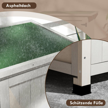 Gereedschapskast – Gereedschapskist – Opbergkast – Werkplaatskast – Werkbank – Houten Kast Met 2 Deuren – Asfalt Dak – 110x55x117 cm – Lichtgrijs – Tijdelijk Plaatsbaar – Verwijderbaar