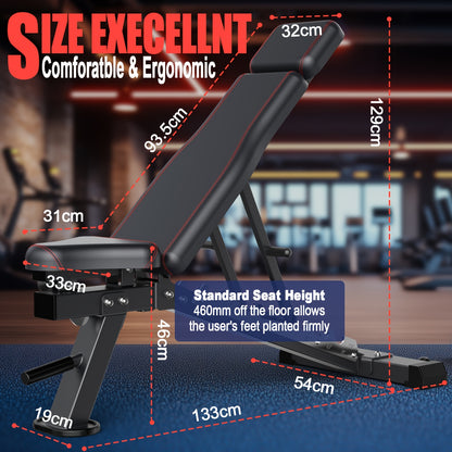 Verstelbare Trainingsbank – Fitnessbank – Krachtbank – Workoutbank – Gewichtbank – 550 kg Draagkracht – 4-in-1 Verstelbare Posities