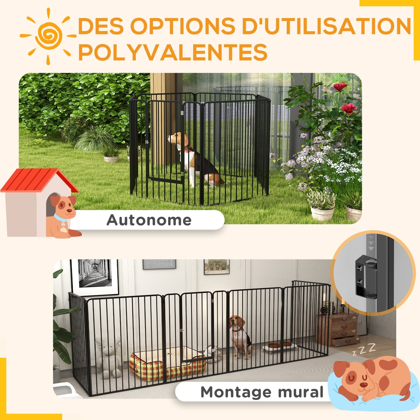 Hondenren – Puppyren – Hondenbench – Hondenkennel – Dierenren – Modulair Ontwerp – Epoxy Staal 100 cm Hoog