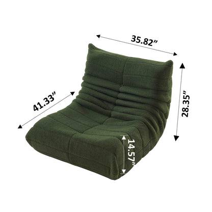 Relaxation Armchair Sofas with Removable Backrest And Seat Cushions, Lazy Sofa Indoor Seat Cushions with Comfortable, Extra Thick Padding for Bedroom, Living Room, White, Green.