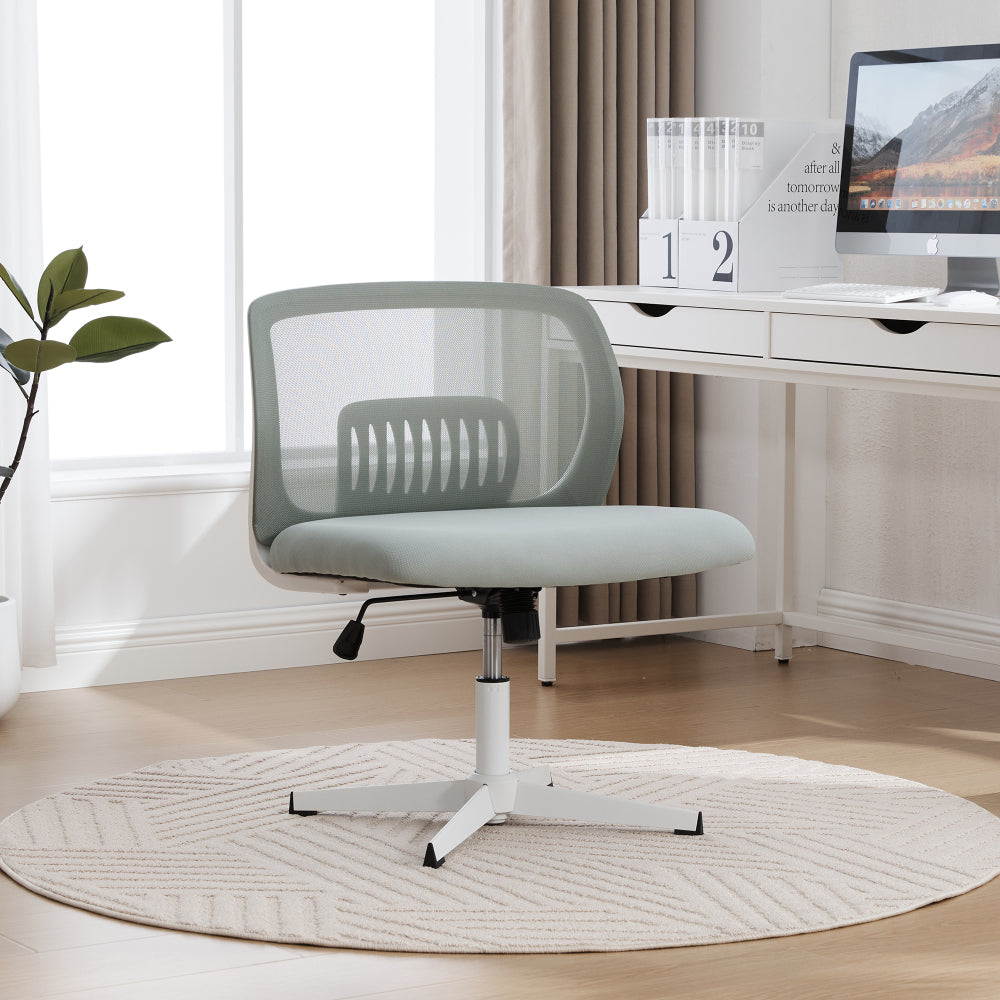 Bureaustoel Zonder Armleuningen – Ergonomische Bureaustoel – Computerstoel – Stoel Voor Bureau – Bureaustoel Home Office – Brede Zitting Met Kantelfunctie – Hard Vloer Beschermende Voetjes Mint Groen