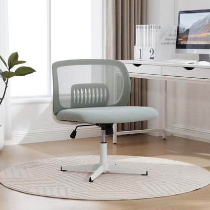 Bureaustoel Zonder Armleuningen – Ergonomische Bureaustoel – Computerstoel – Stoel Voor Bureau – Bureaustoel Home Office – Brede Zitting Met Kantelfunctie – Hard Vloer Beschermende Voetjes Mint Groen