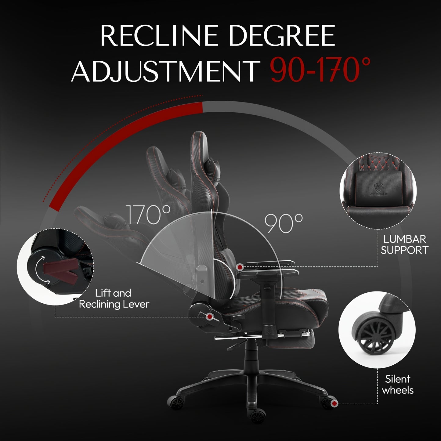 Ergonomische Bureaustoel – Gamingstoel – Werkstoel – Kantoormeubilair – Computerstoel – 4D Verstelbare Armleuningen – Hoge Rugleuning Met Lenden- En Hoofdsteun – Zacht PU-Leder – Stevig Metalen Frame – Grijs