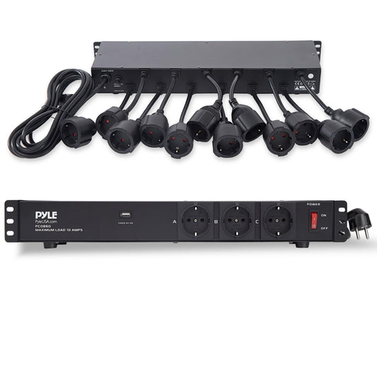 Stekkerdoos – Stroomverdeler – Aansluitunit – Stopcontacten – Multistekker – 16 Vaste Uitgangen – Ingebouwde USB 5V/2A – Overspanningsbeveiliging – 4,57m Kabel – 1U Rackmount