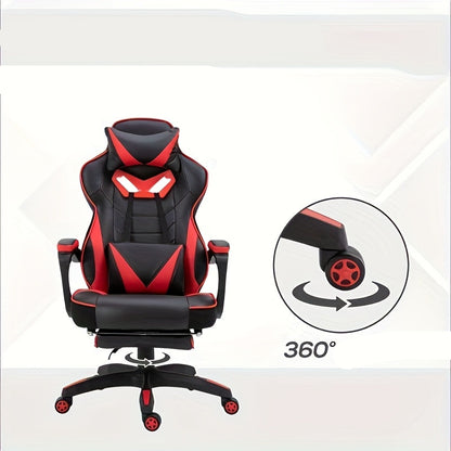 Gamingstoel – Gamestoel – Gaming Chair – Game Stoel – Bureaustoel – Ergonomisch – Verstelbare Hoogte – 360° Draaibaar – Handmatig Verstelbare Rugleuning – Zwart