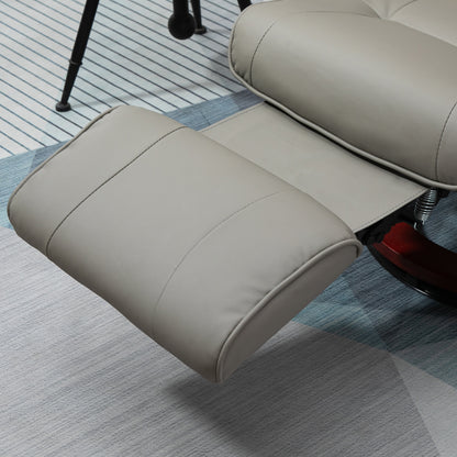 Relaxstoel – Fauteuil – Lounge Stoel – Draaifauteuil – TV Stoel – 360° Draaibaar – Verstelbare Rugleuning 145° – Kunstleer Grijs 78x87x100 cm